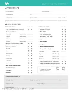 Fill a Valid Lyft Inspection Form