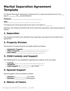 Free Marital Separation Agreement Form