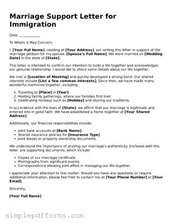 Free Marriage Support Letter for Immigration Form