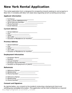 Attorney-Verified Rental Application Document for New York State