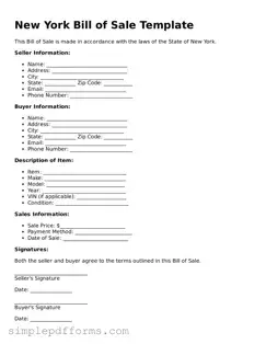 Attorney-Verified Bill of Sale Document for New York State
