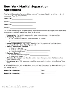 Attorney-Verified Marital Separation Agreement Document for New York State