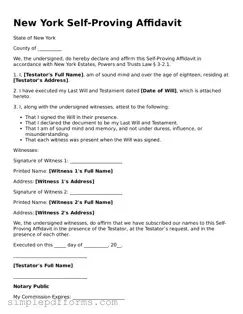 Attorney-Verified Self-Proving Affidavit Document for New York State