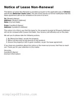 Free Notice of Lease Non-Renewal Form