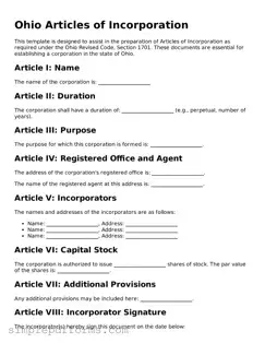 Attorney-Verified Articles of Incorporation Document for Ohio State