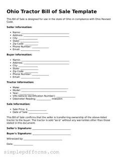 Attorney-Verified Tractor Bill of Sale Document for Ohio State