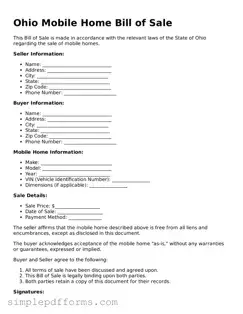 Attorney-Verified Mobile Home Bill of Sale Document for Ohio State