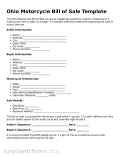 Attorney-Verified Motorcycle Bill of Sale Document for Ohio State