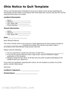 Attorney-Verified Notice to Quit Document for Ohio State