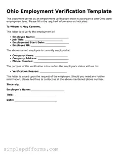 Attorney-Verified Employment Verification Document for Ohio State