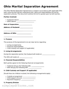 Attorney-Verified Marital Separation Agreement Document for Ohio State
