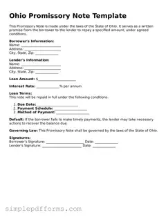 Attorney-Verified Promissory Note Document for Ohio State