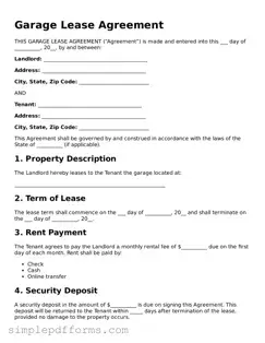 Free Garage Lease Agreement Form