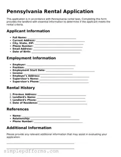 Attorney-Verified Rental Application Document for Pennsylvania State