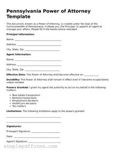 Attorney-Verified Power of Attorney Document for Pennsylvania State