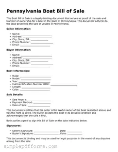Attorney-Verified Boat Bill of Sale Document for Pennsylvania State