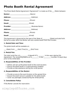 Free Photo Booth Rental Agreement Form