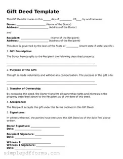 Free Gift Deed Form