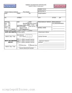Fill a Valid Rabies Certificate Form
