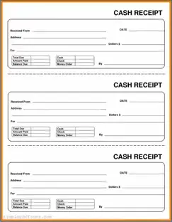 Fill a Valid Cash Receipt Form