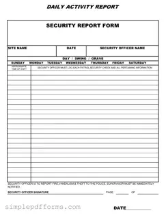 Fill a Valid Security Guard Daily Report Sample Form