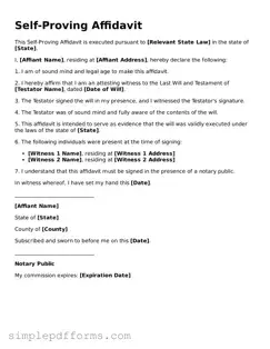 Free Self-Proving Affidavit Form