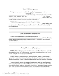 Fill a Valid Shared Well Agreement Form