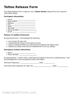 Free Tattoo Release Form