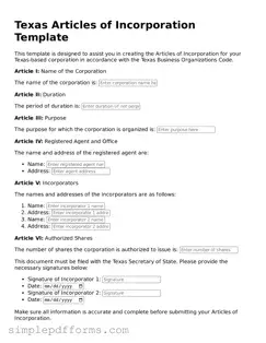 Attorney-Verified Articles of Incorporation Document for Texas State
