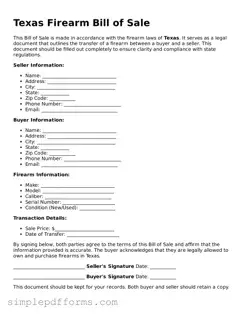Attorney-Verified Firearm Bill of Sale Document for Texas State