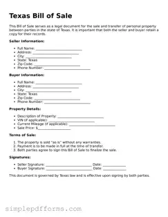 Attorney-Verified Bill of Sale Document for Texas State