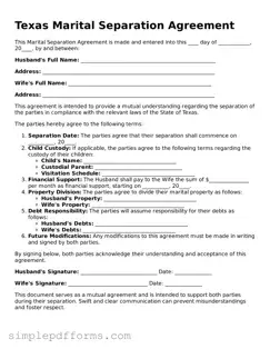 Attorney-Verified Marital Separation Agreement Document for Texas State