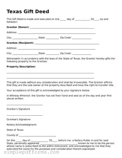 Attorney-Verified Gift Deed Document for Texas State