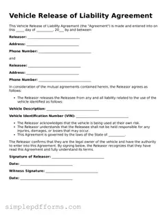 Free Vehicle Release of Liability Form