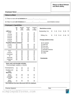 Fill a Valid Work Release Form