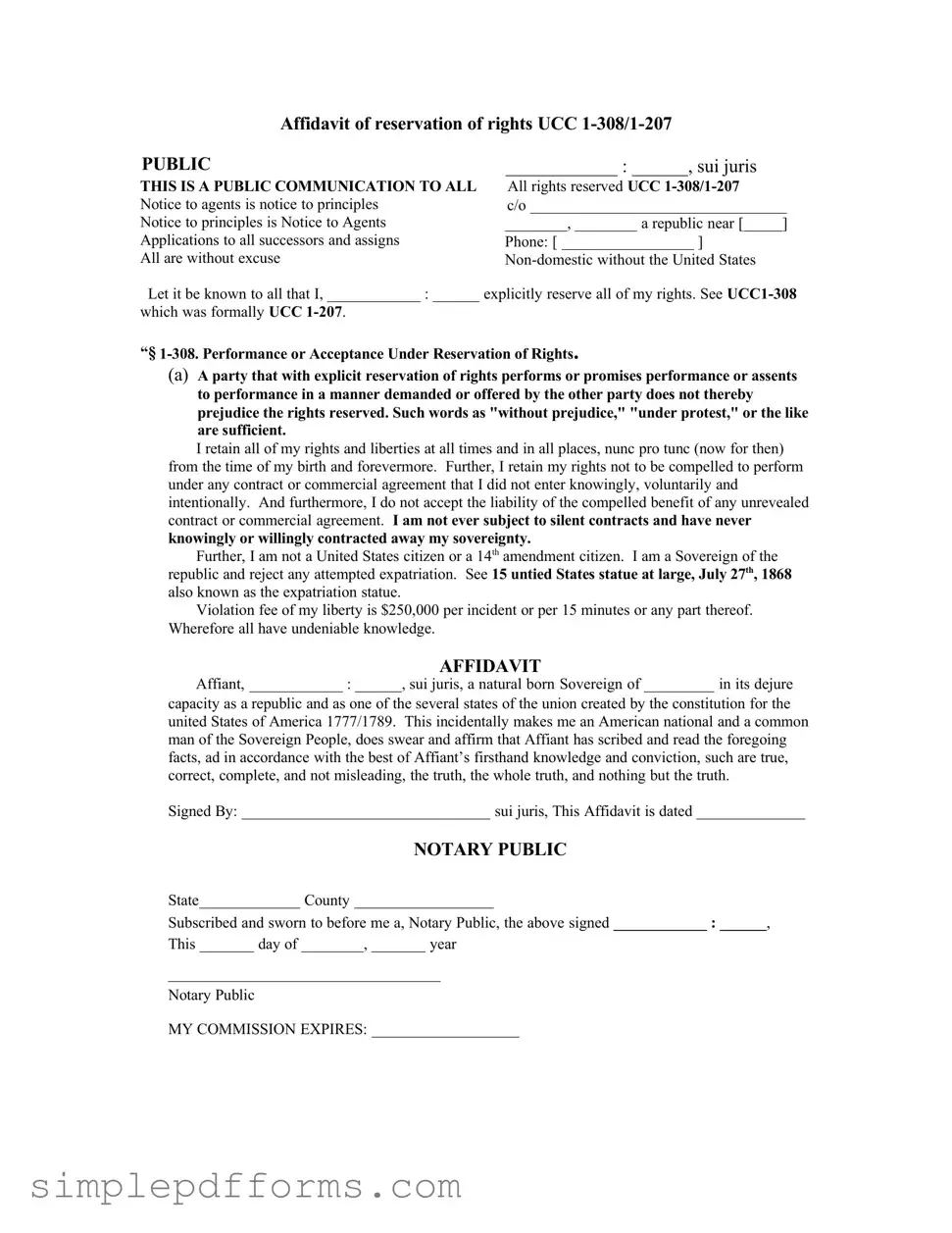 Fill a Valid Ucc 1 308 Form